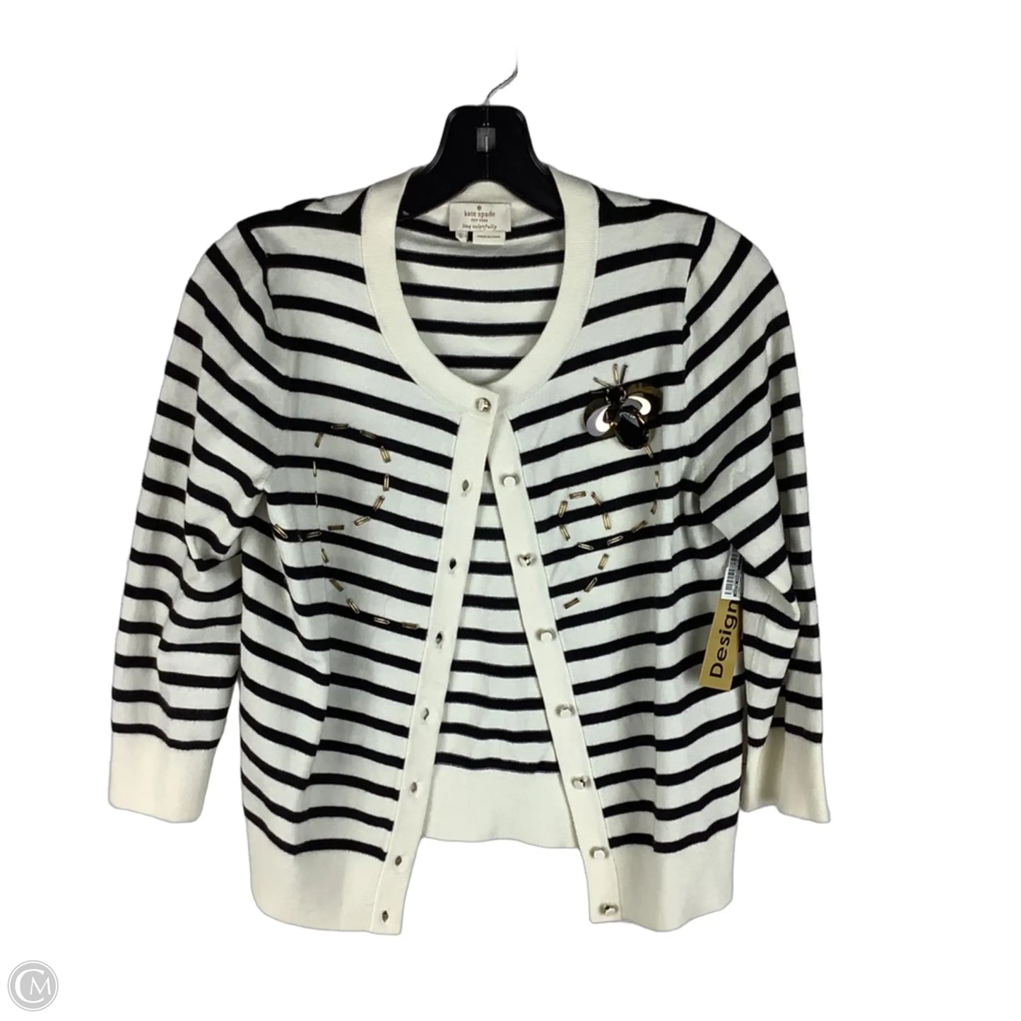 Cardigan Designer By Kate Spade In Striped Pattern, Size: S
