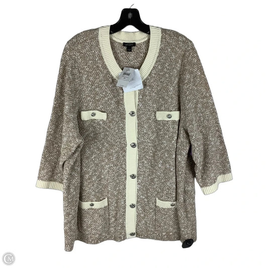 Sweater Cardigan By J. Jill In Tan, Size: 3X