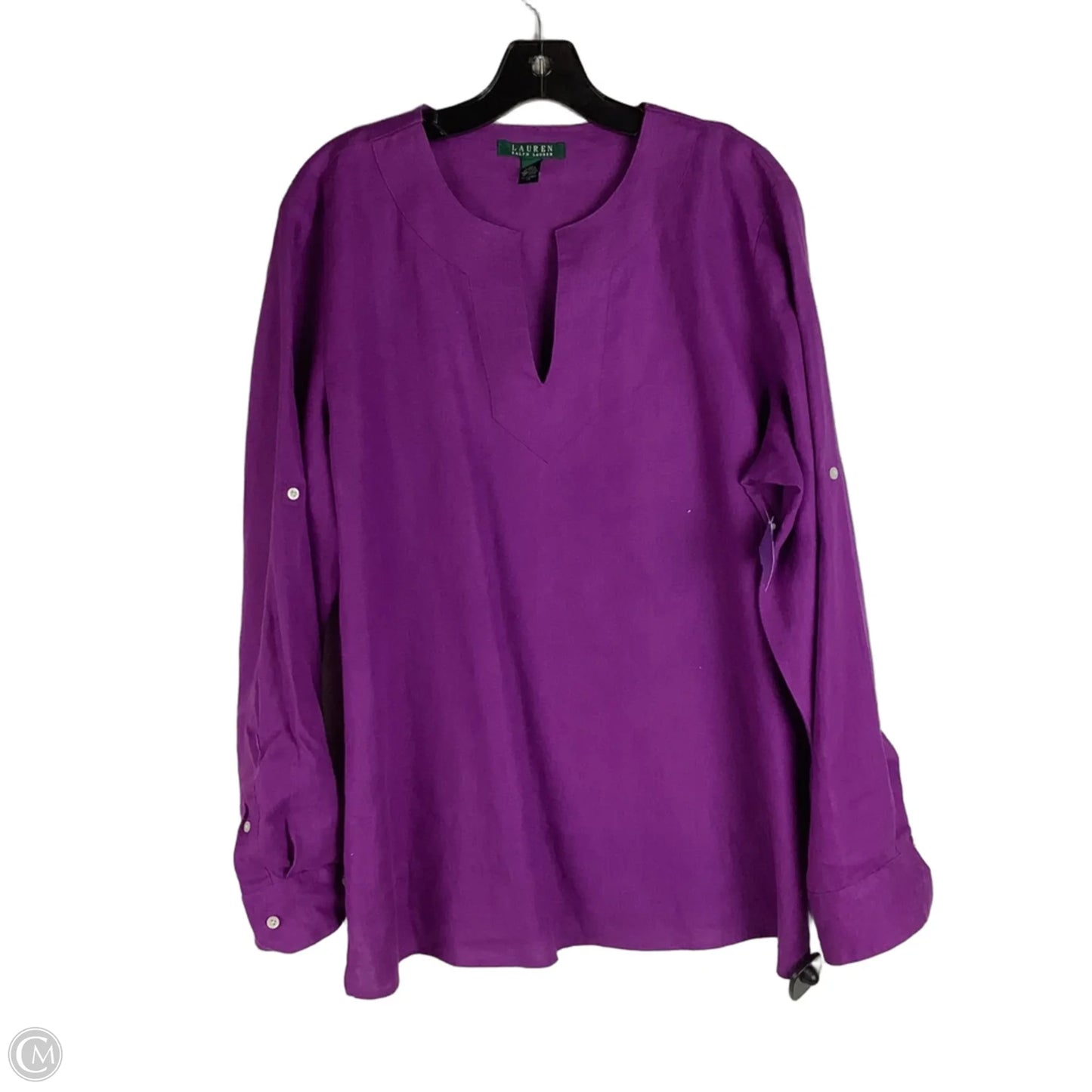 Top Long Sleeve By Lauren By Ralph Lauren In Purple, Size: Xl