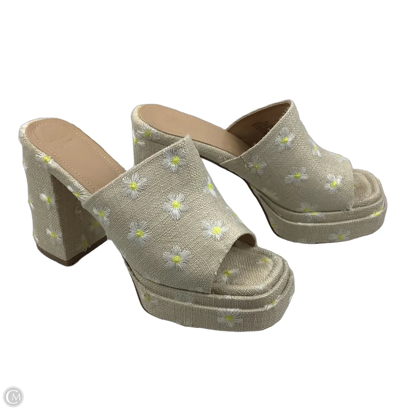 Sandals Heels Platform By Jf In Floral Print, Size: 9