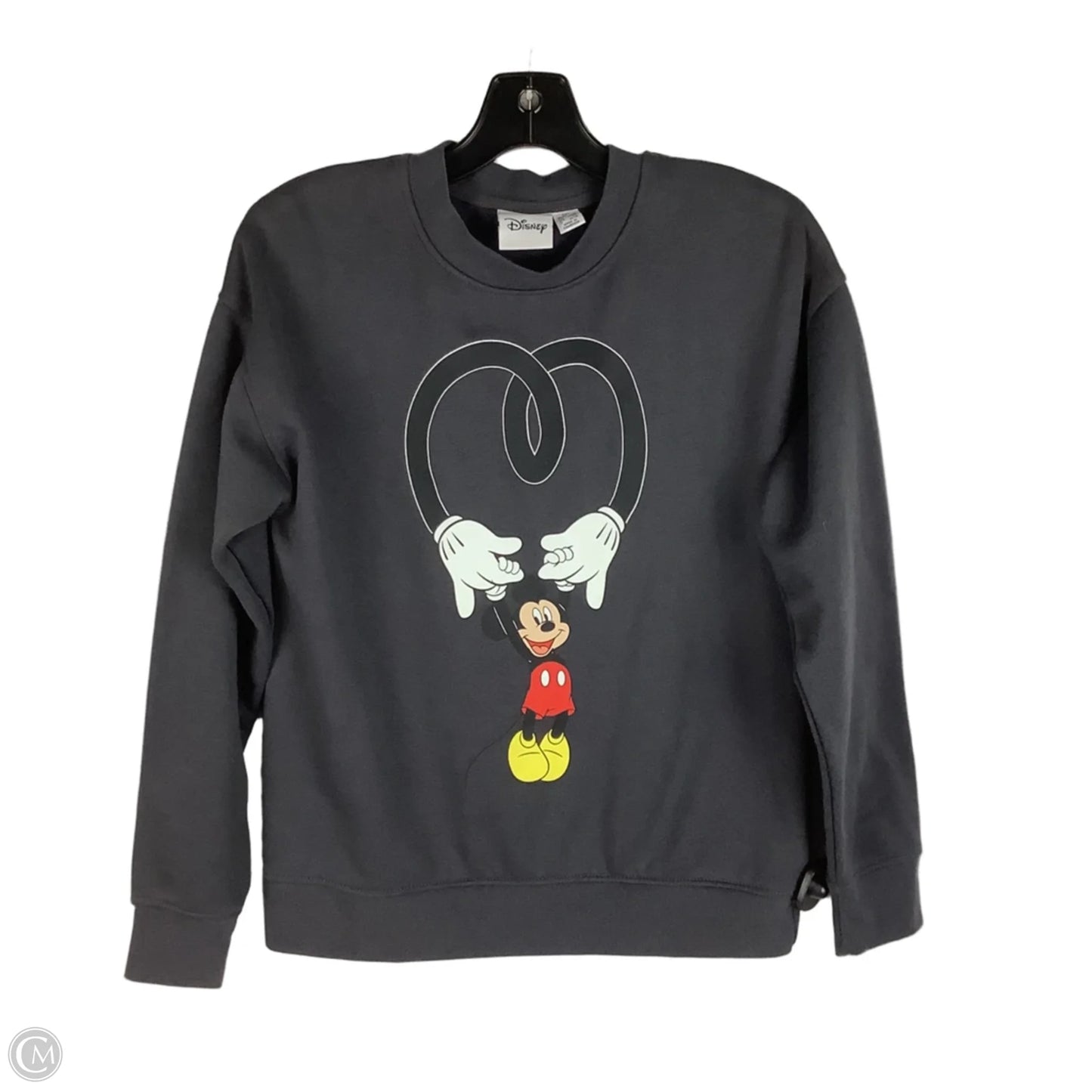Sweatshirt Crewneck By Disney In Grey, Size: Xxs