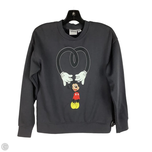 Sweatshirt Crewneck By Disney In Grey, Size: Xxs