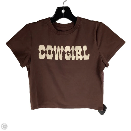 Top Short Sleeve By Clothes Mentor In Brown, Size: L