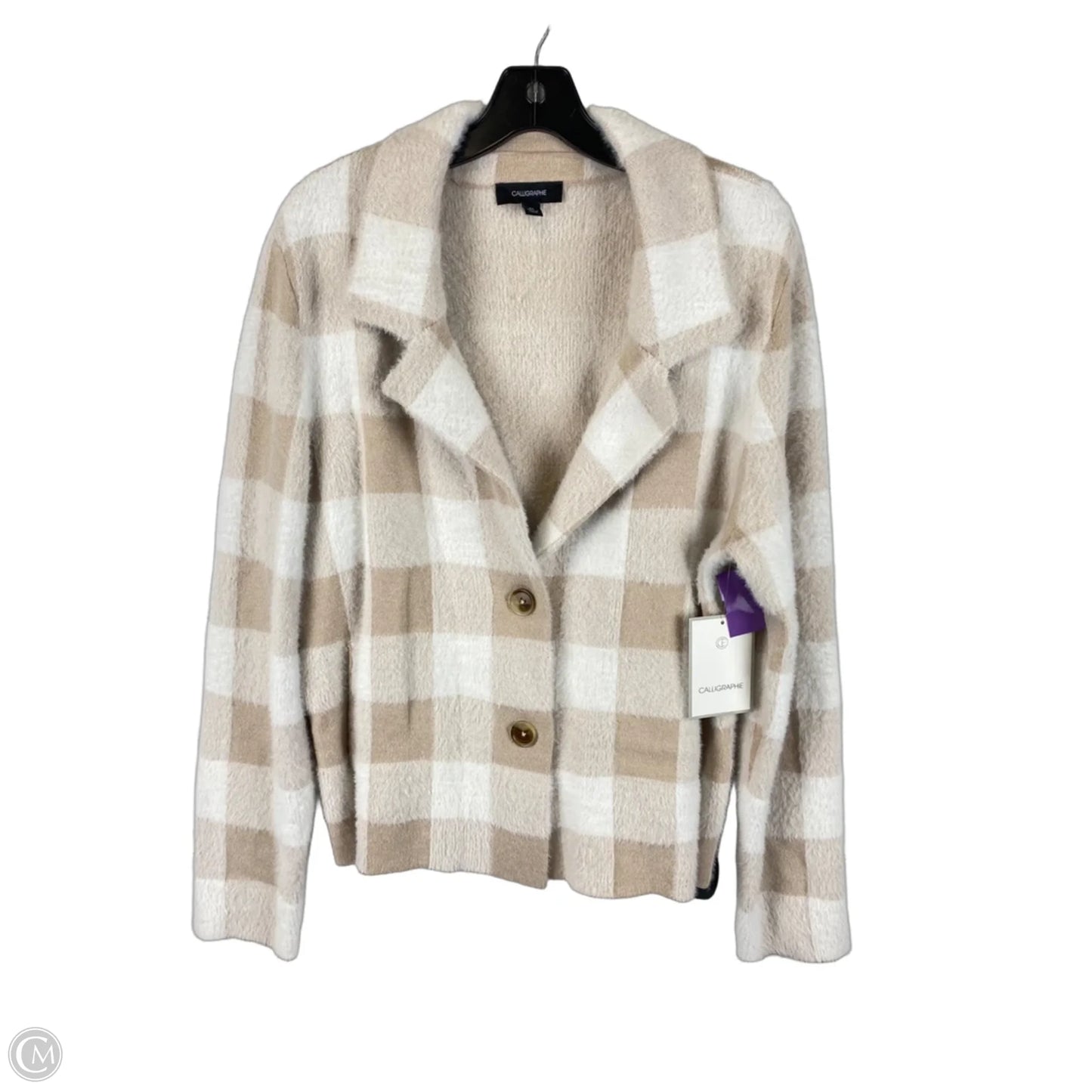 Sweater Cardigan By Calligraphie In Cream, Size: Xl