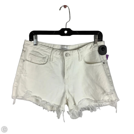 Shorts By Frame In White Denim, Size: 4 (26)