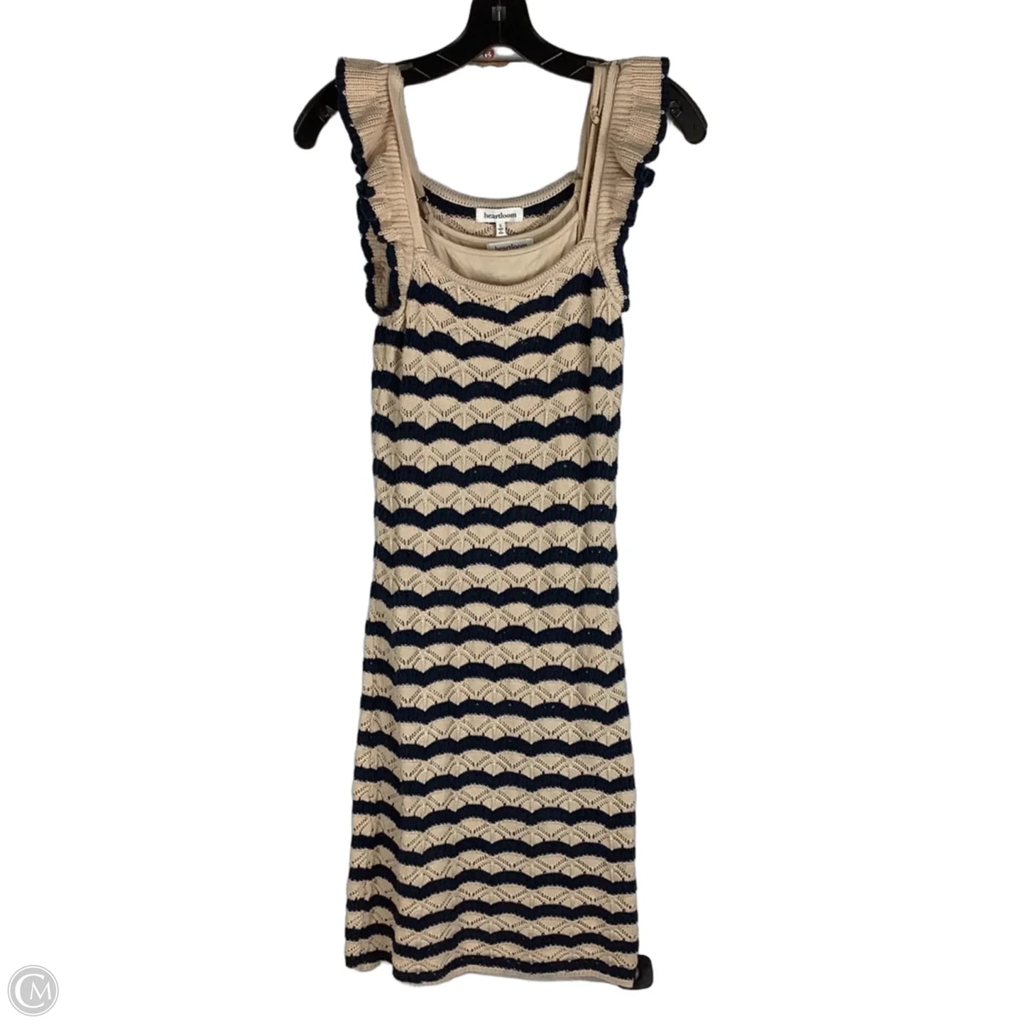Dress Casual Midi By Heartloom In Blue & Cream, Size: S