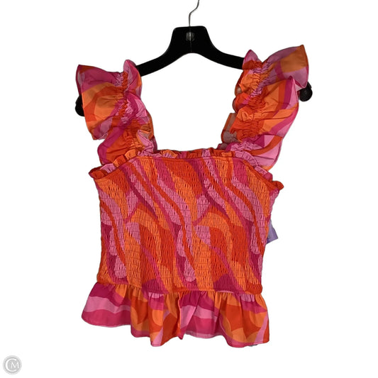 Top Sleeveless By Tcec In Orange & Pink, Size: M
