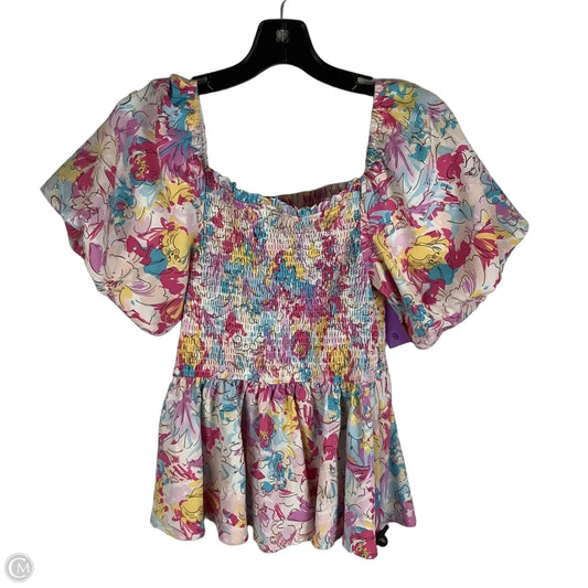 Top Short Sleeve By L Love In Floral Print, Size: S