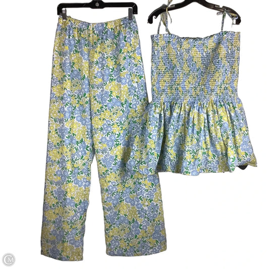 Pants Set 2pc By Clothes Mentor In Blue & Yellow, Size: 3x
