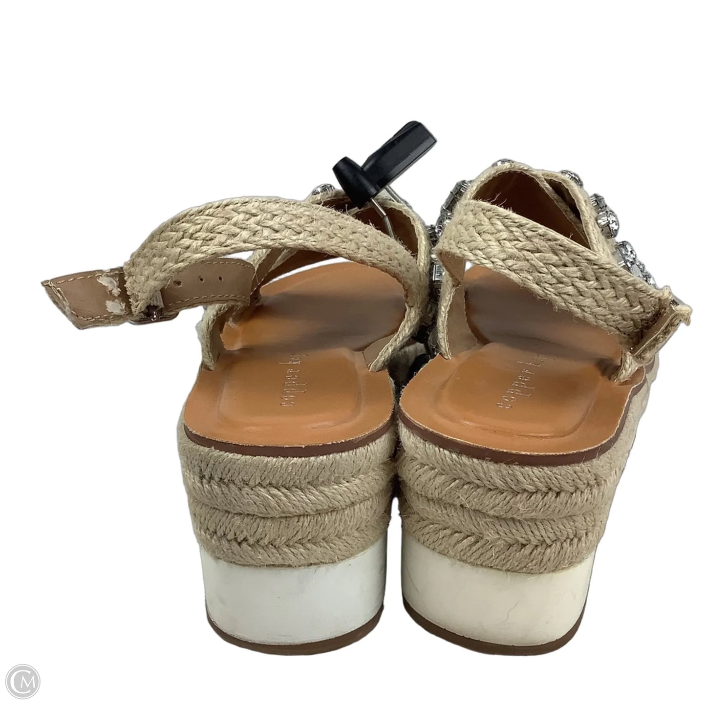 Sandals Heels Platform By Copper Key In Cream, Size: 10