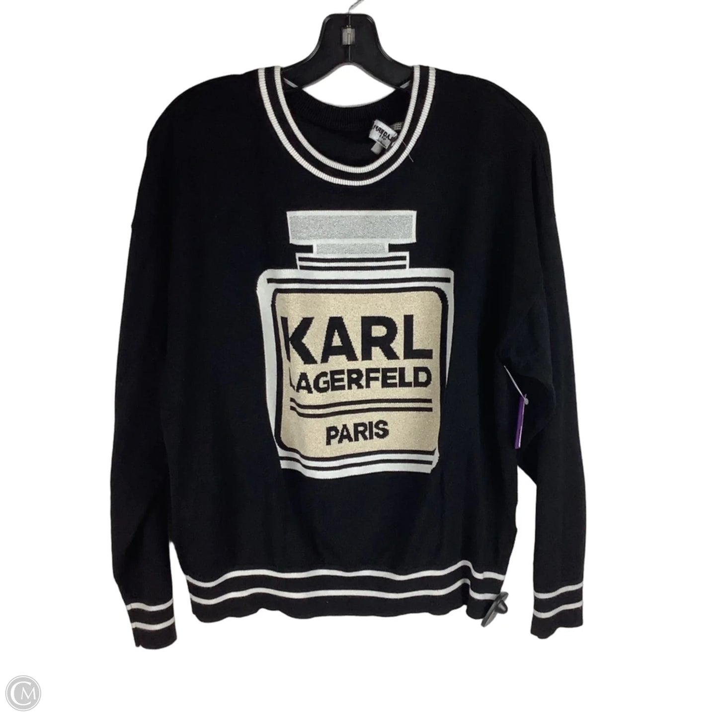 Sweater Designer By Karl Lagerfeld In Black, Size: L