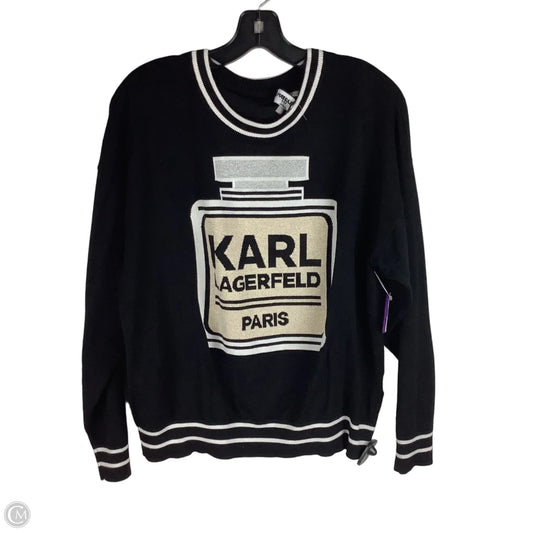 Sweater Designer By Karl Lagerfeld In Black, Size: L