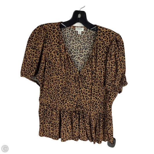 Top Short Sleeve By J. Crew In Animal Print, Size: 12