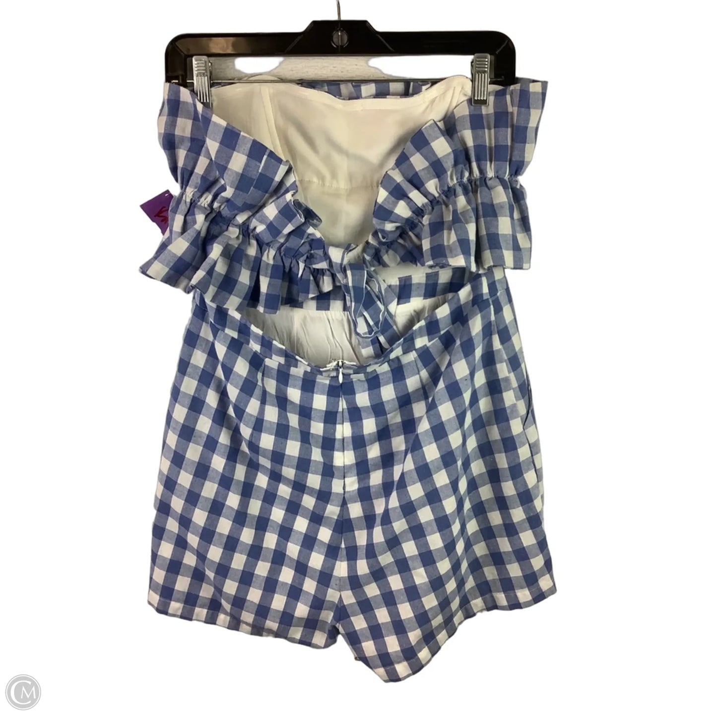 Romper By Entro In Checkered Pattern, Size: L