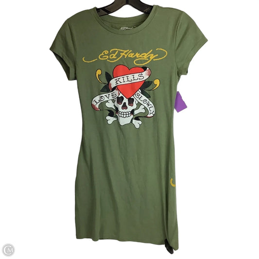 Dress Casual Short By Ed Hardy In Green, Size: Xs