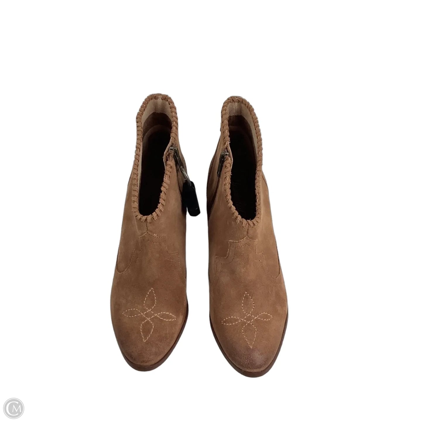Boots Ankle Heels By Ariat In Tan, Size: 9.5
