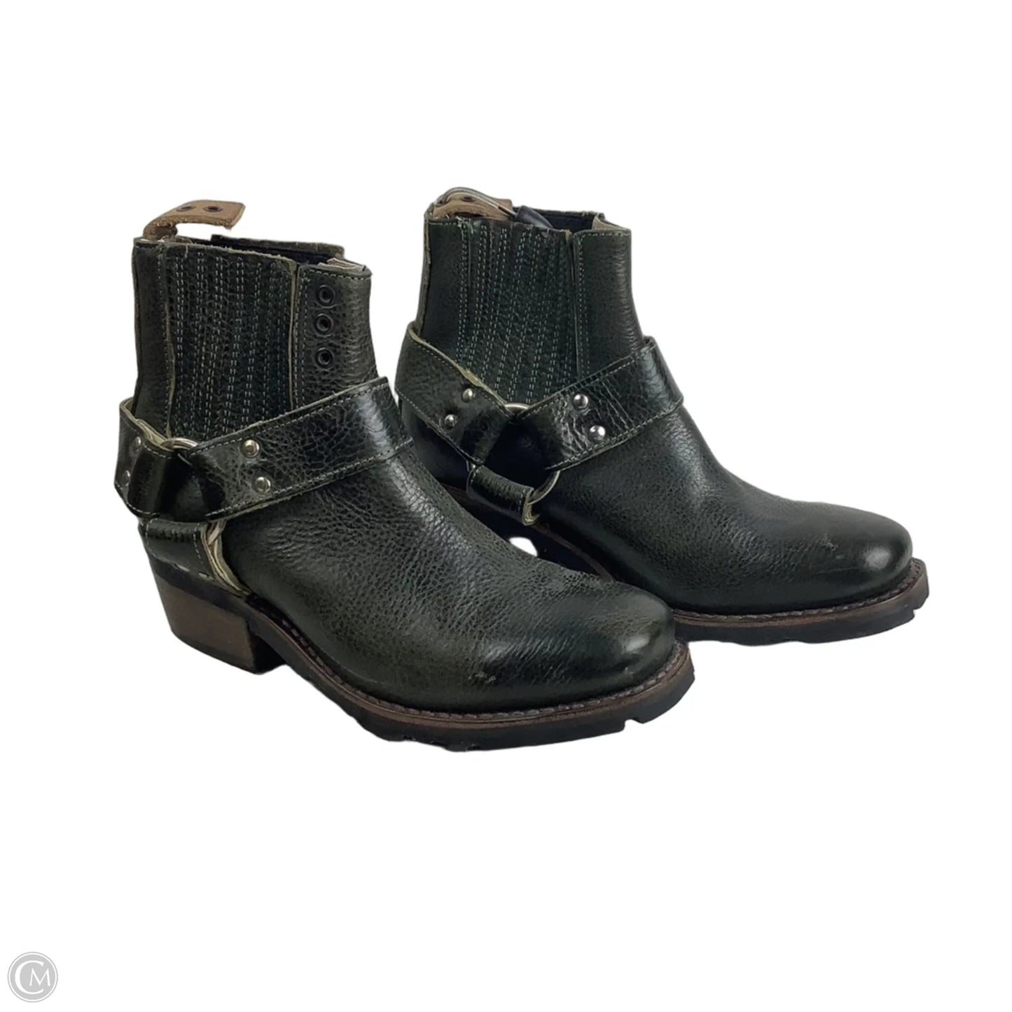 Boots Ankle Heels By Freebird In Green, Size: 8