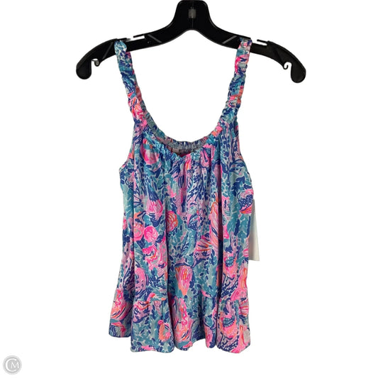 Top Sleeveless Designer By Lilly Pulitzer In Blue & Pink, Size: Xs