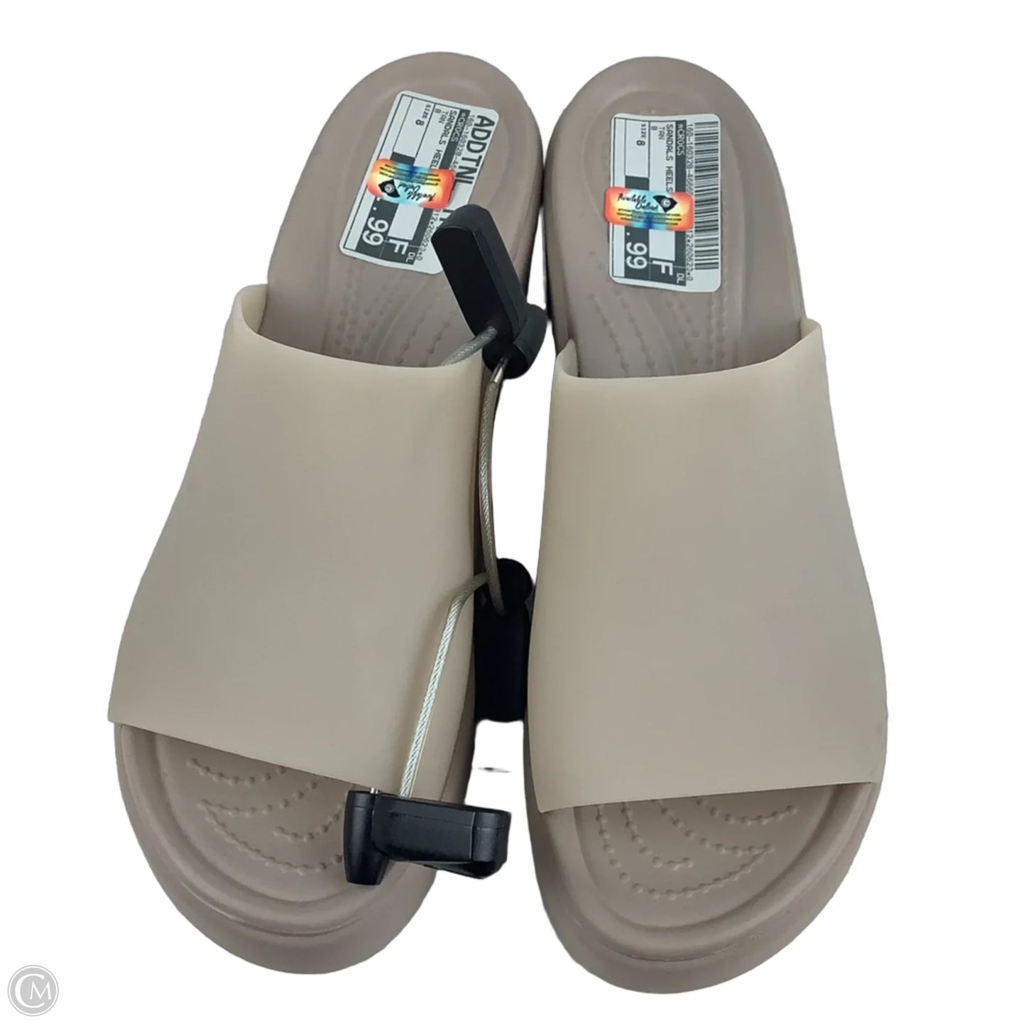 Sandals Heels Block By Crocs In Tan, Size: 8