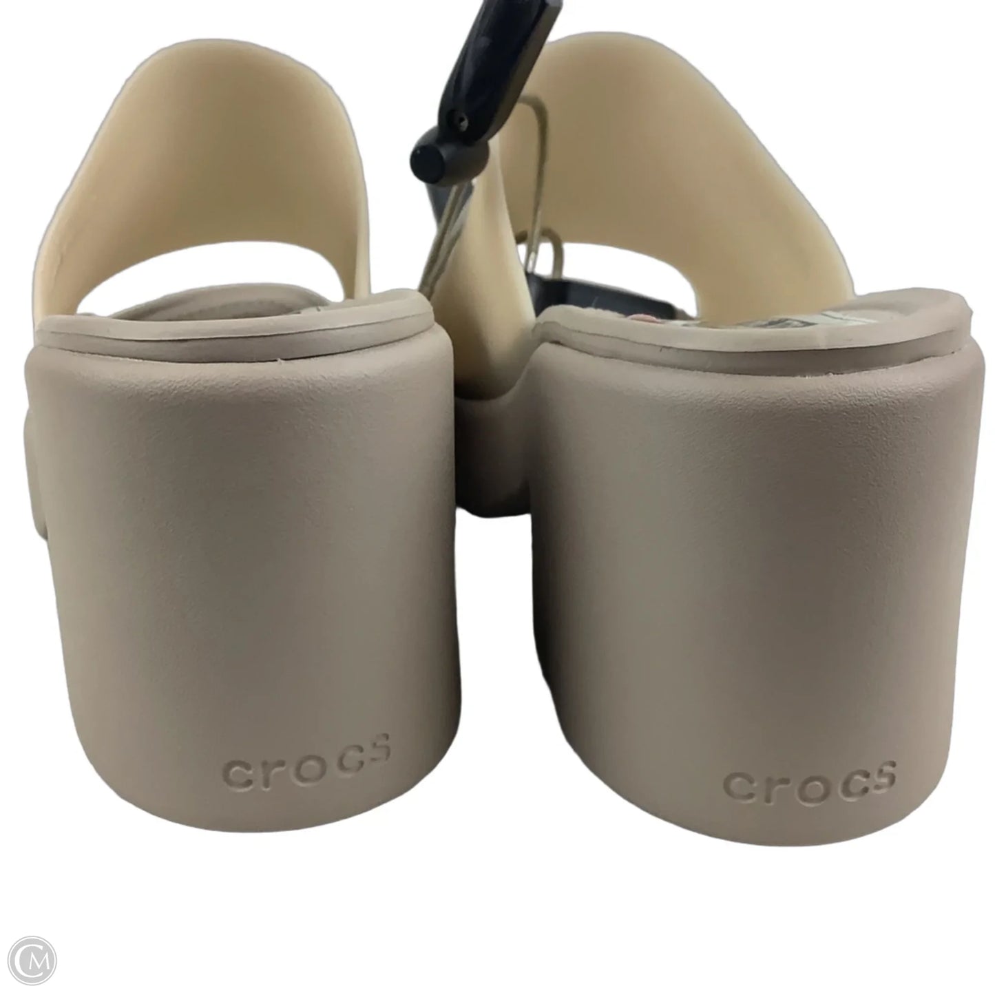 Sandals Heels Block By Crocs In Tan, Size: 8