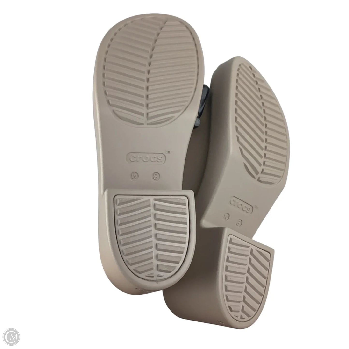 Sandals Heels Block By Crocs In Tan, Size: 8