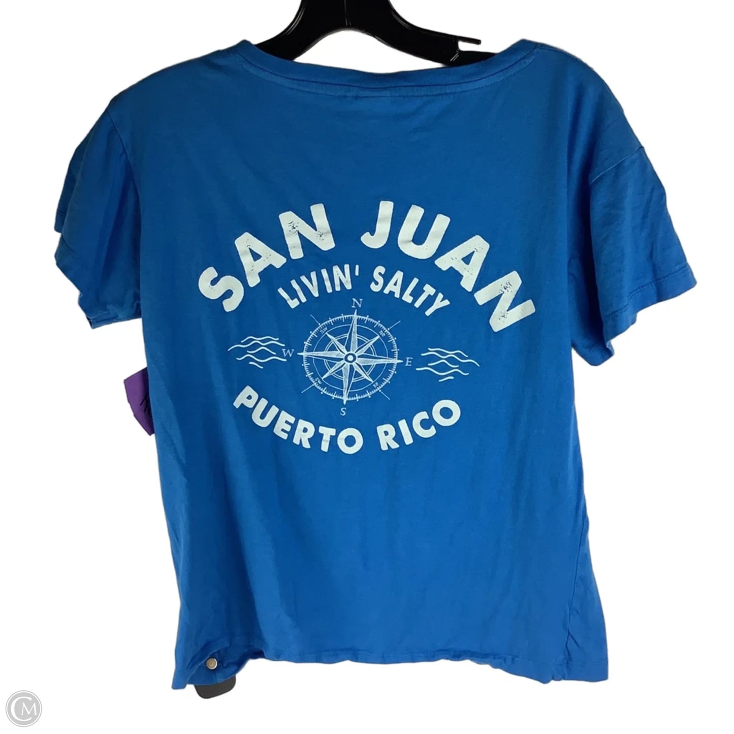Top Short Sleeve By Clothes Mentor In Blue, Size: M, first picture is back of shirt