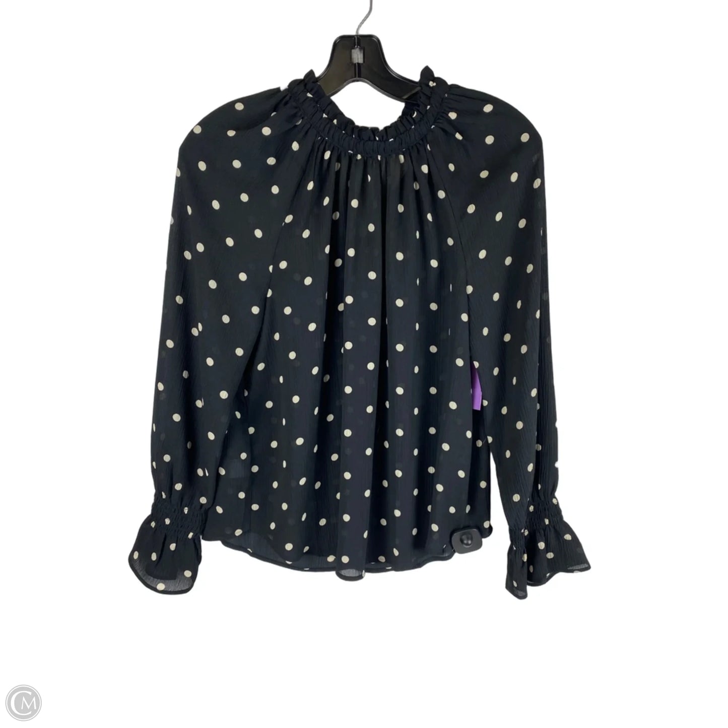 Top Long Sleeve By Loft In Polka dot Print, Size: Xs