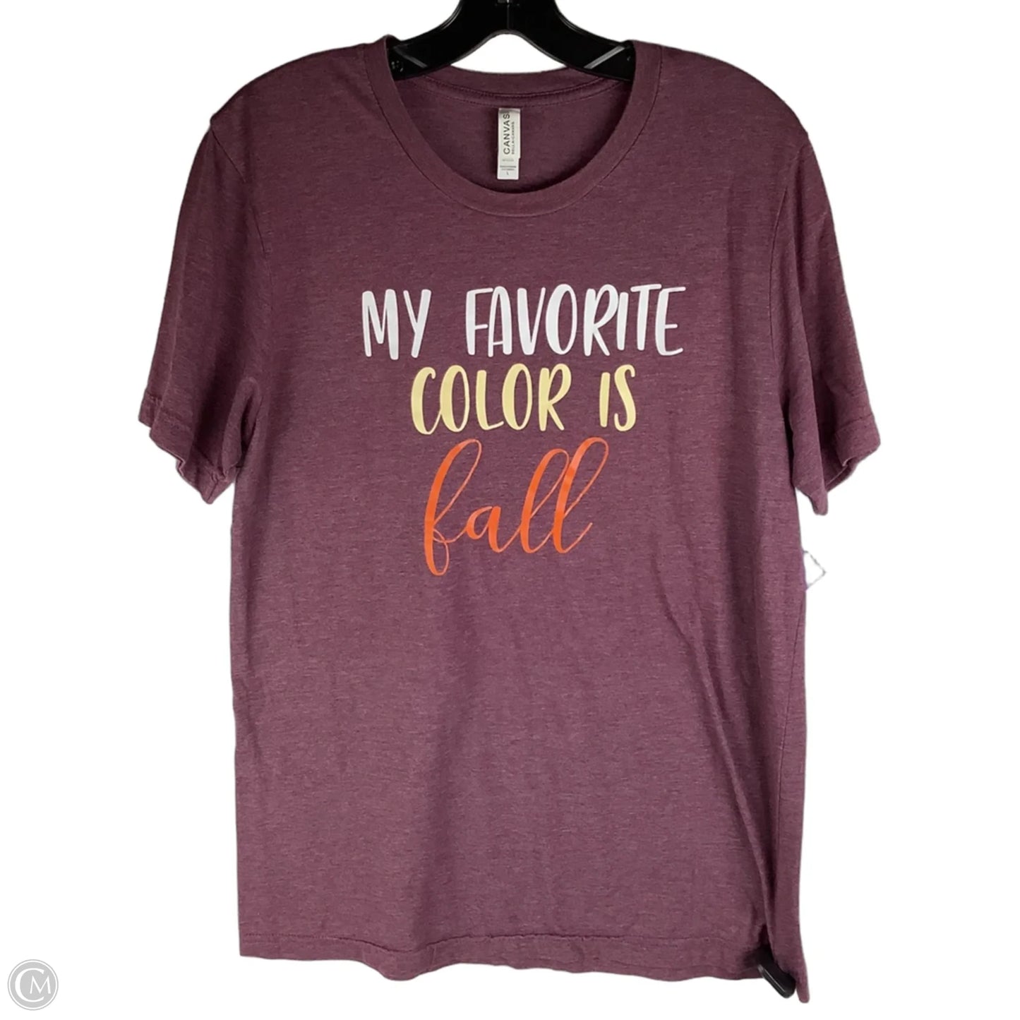 Top Short Sleeve By Canvas In Purple, Size: L