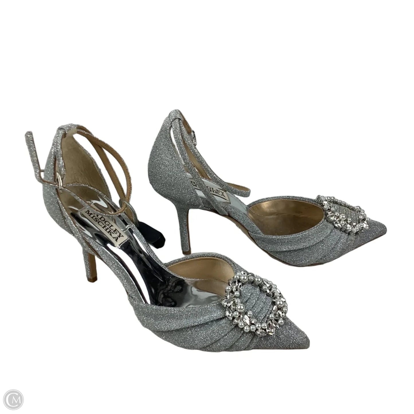 Shoes Heels Stiletto By Badgley Mischka In Silver, Size: 7.5