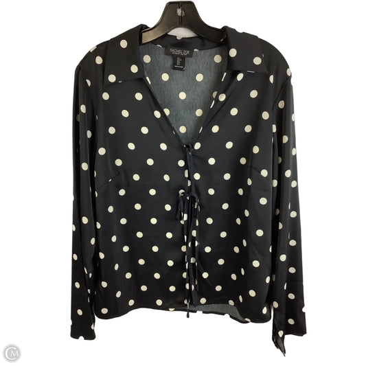 Top Long Sleeve By Rachel Zoe In Polkadot Pattern, Size: L