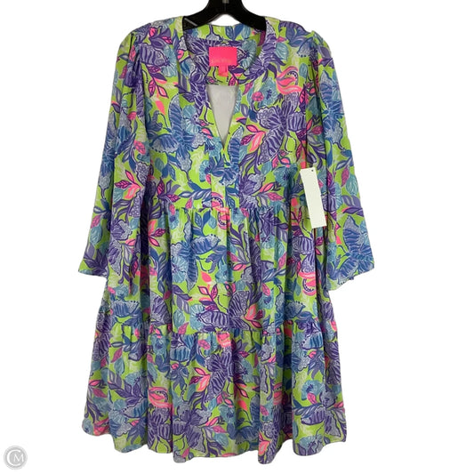Dress Designer By Lilly Pulitzer In Blue & Purple, Size: L