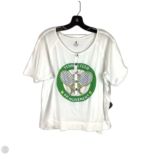 Top Short Sleeve By Free People In Green & White, Size: M