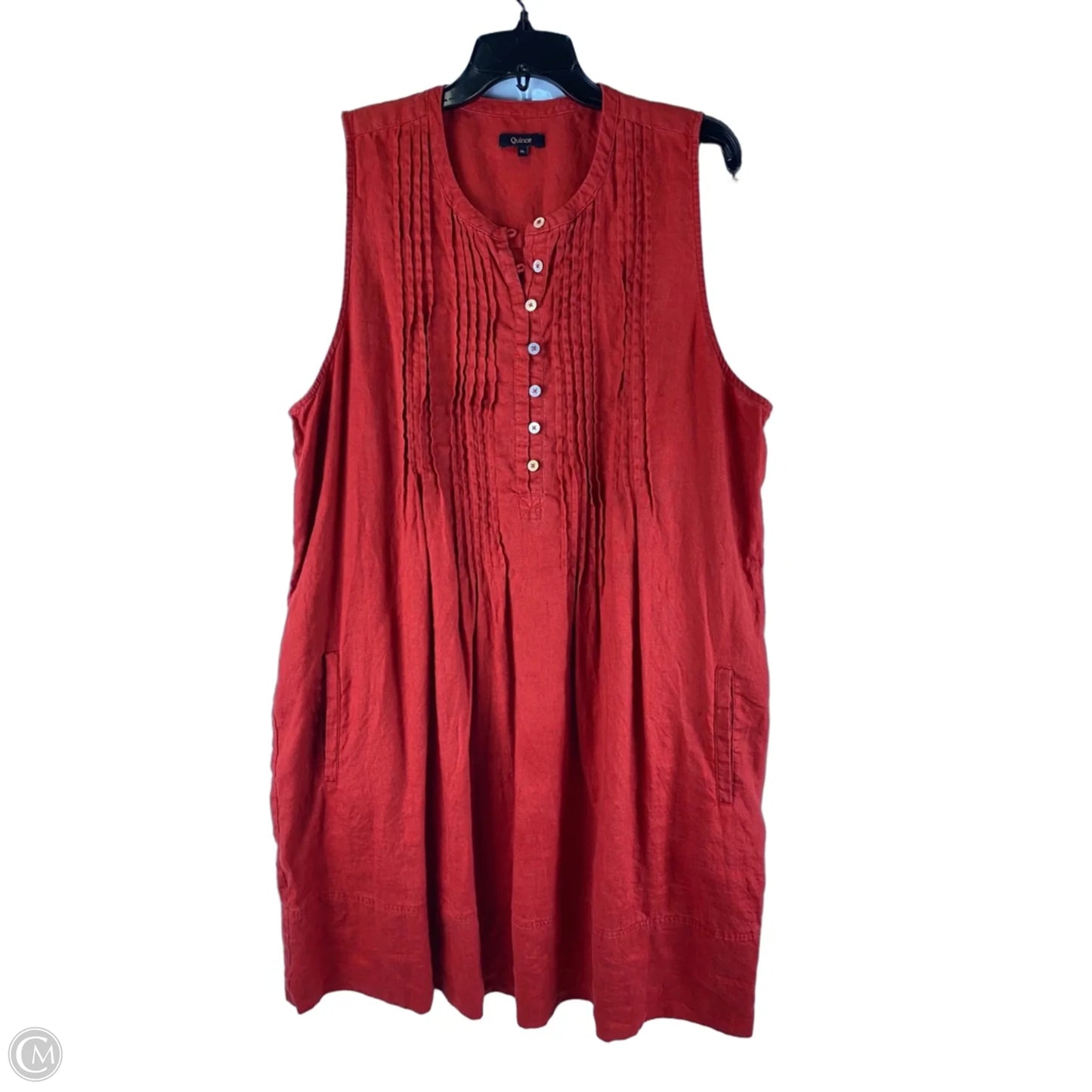 Dress Casual Short By Quince In Red, Size: Xl 100% Linen
