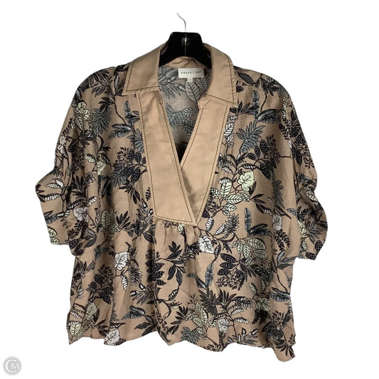 Top Short Sleeve By Entro In Brown, Size: S