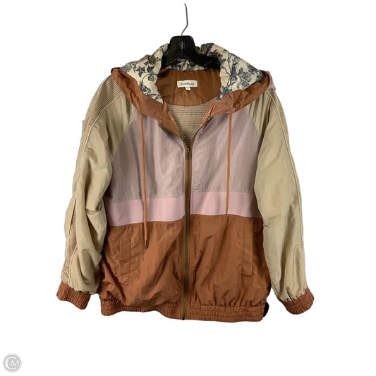 Jacket Windbreaker By Heartloom In Purple & Tan, Size: S
