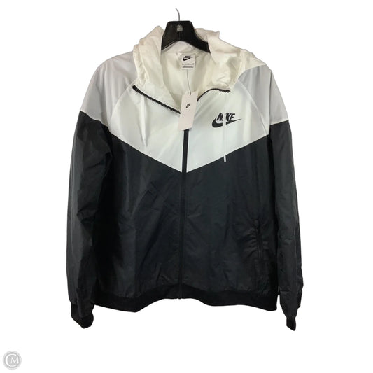 Jacket Windbreaker By Nike Apparel In Black & White, Size: Xl