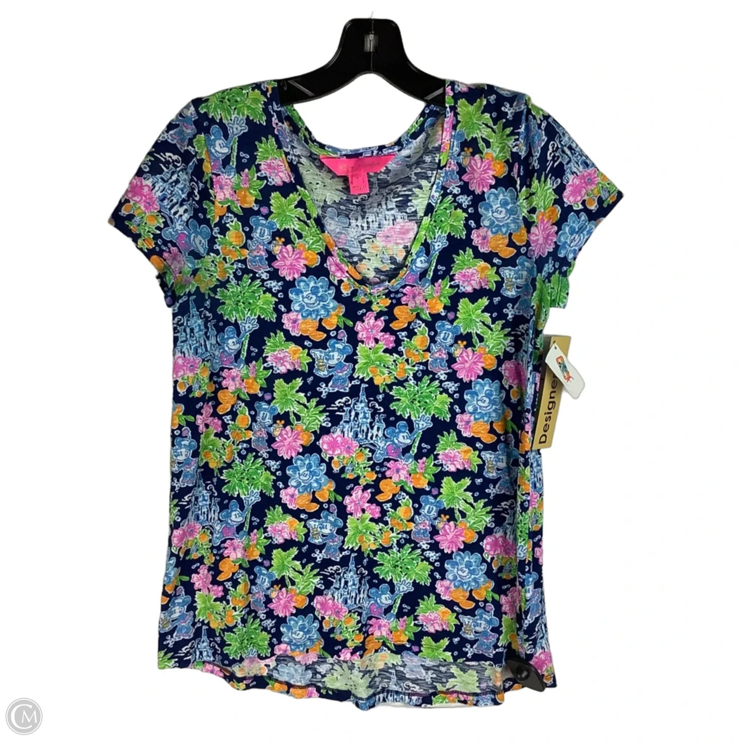 Top Short Sleeve Designer By Lilly Pulitzer In Blue, Size: S