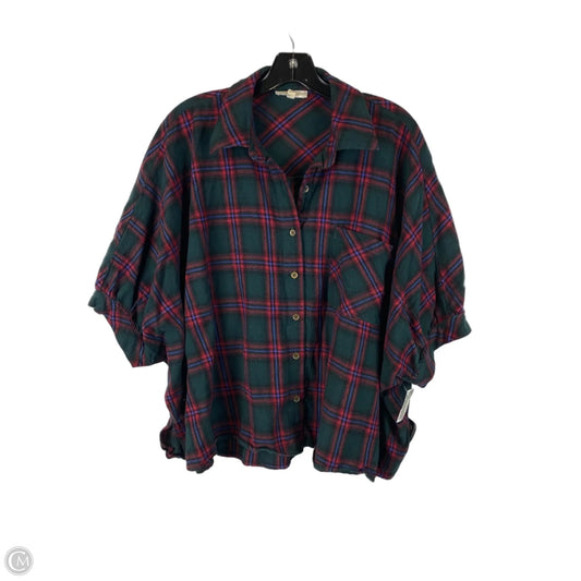 Top Short Sleeve By Entro In Plaid Pattern, Size: M