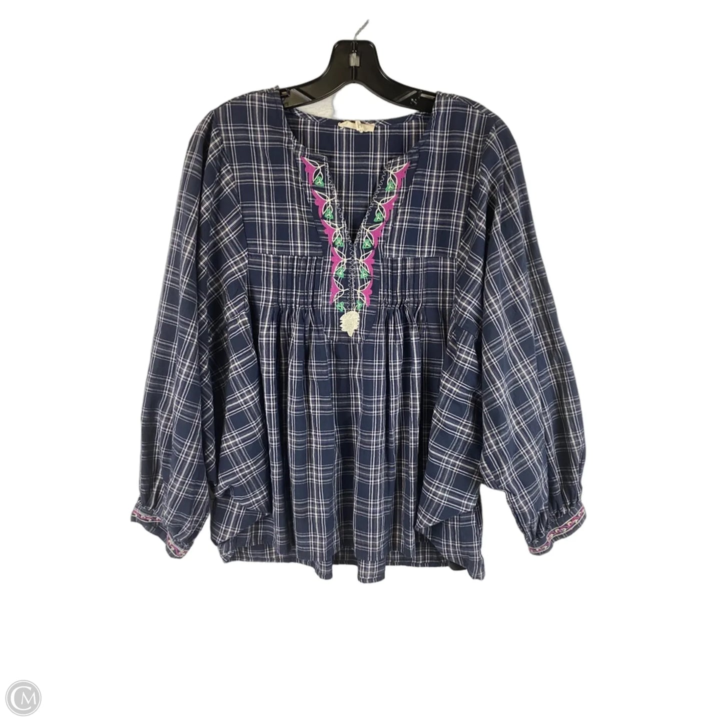 Top Long Sleeve By Easel In Blue, Size: S
