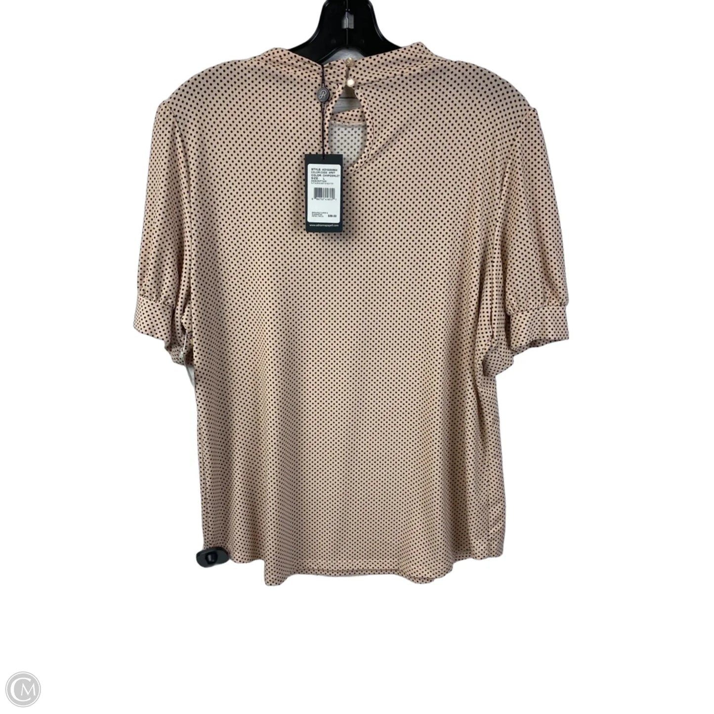 Top Short Sleeve By Adrianna Papell In Polkadot Pattern, Size: L