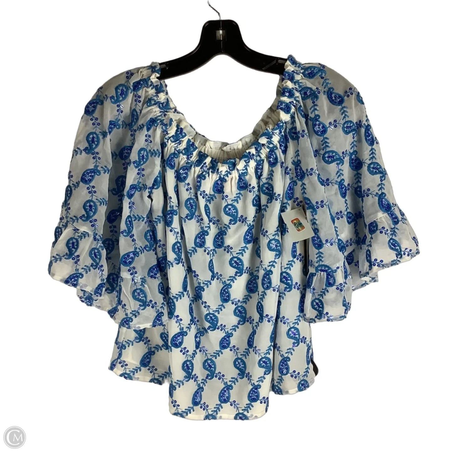 Top Short Sleeve Designer By Lilly Pulitzer In Blue, Size: S