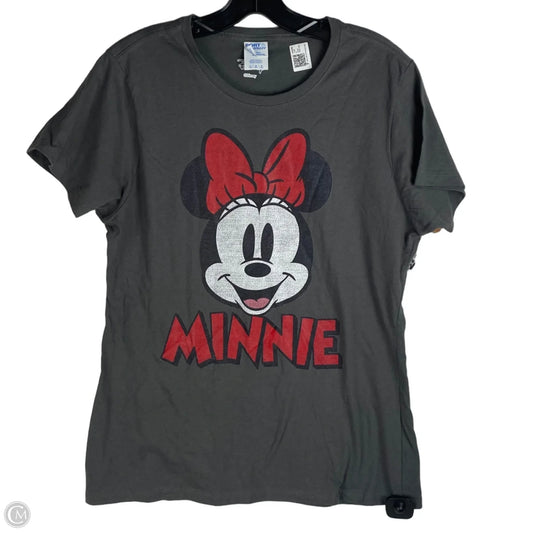 Top Short Sleeve By Disney In Grey & Red, Size: L