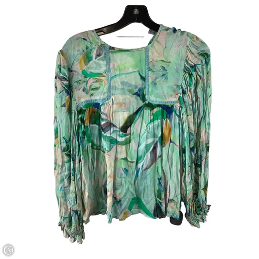 Top Long Sleeve By Bl-nk In Green, Size: S