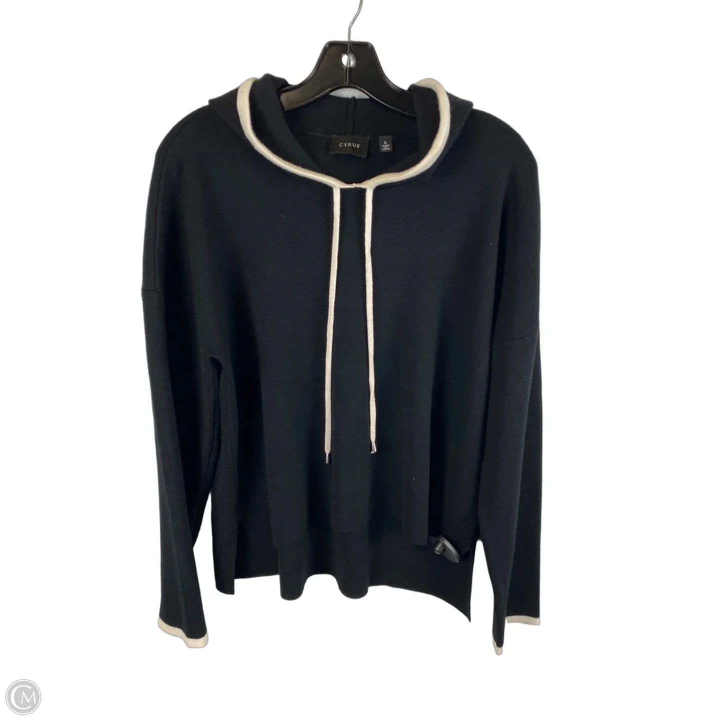 Sweatshirt Hoodie By Cyrus In Black, Size: L