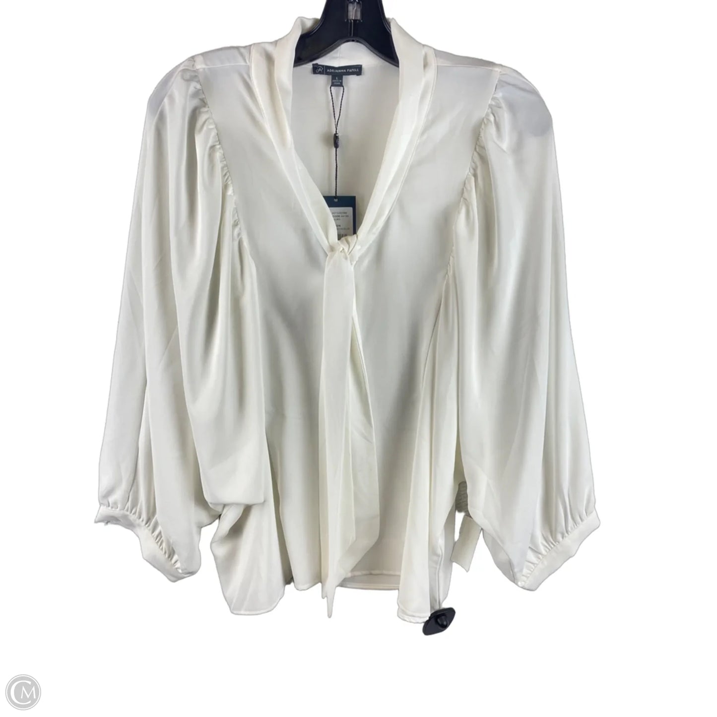 Top Long Sleeve By Adrianna Papell In White, Size: L