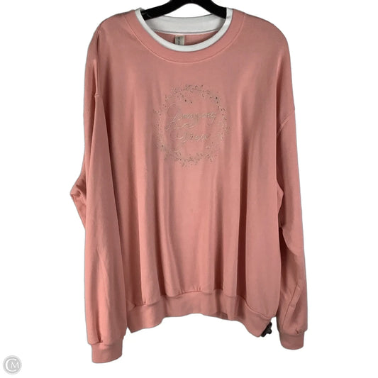Sweatshirt Crewneck By Clothes Mentor In Pink, Size: 2x