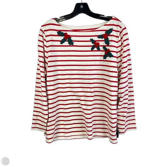 Top Long Sleeve By Talbots In Red, Size: L