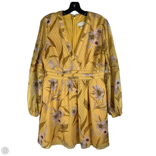 Dress Party Short By Ted Baker In Yellow, Size: 8/10 (M/L)