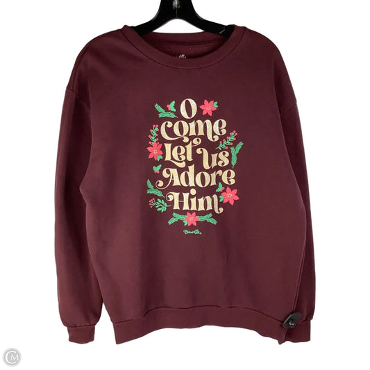Sweatshirt Crewneck By Clothes Mentor In Maroon, Size: L