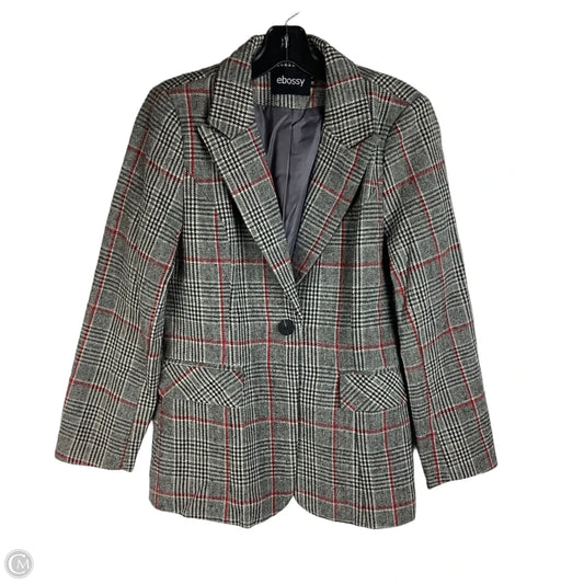 Blazer By Clothes Mentor In Plaid Pattern, Size: M